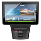 Precor TRM 895 treadmill with P94 touchscreen console displaying fitness workout menu on white background