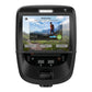 Precor UBK 600 upright exercise bike with black frame and touchscreen display showing welcome menu on white background