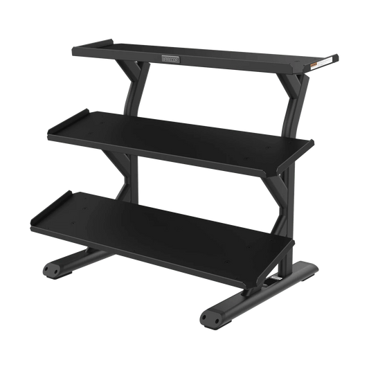 Precor Vitality Series 3 - Tier, 10 - Pair, Flat Tray Dumbbell Rack (VBR 6804) - Top Fitness Store