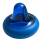 Blue massage ball with textured dome top and rounded base, designed for trigger point release, on white background