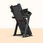 Black ProForm Carbon Pro 2000 treadmill with digital display, red accents, and folding frame on beige background