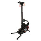SKI-ROW Air+PWR rowing machine with black frame, red accents, digital display, and orange handlebar grips on white background