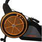 SKI-ROW AIR rowing machine with orange and black fan wheel, black frame, and gray base on white background