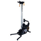 Ski-Row Air rowing machine with white aluminum frame, black seat and footrest, orange handles, and digital display on white b