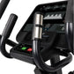 Spirit CE850 elliptical machine with black frame, digital display console showing fitness metrics, and stainless steel handle