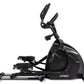 Spirit CE850 elliptical machine with black frame, pedals, and padded seat on white background
