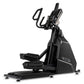 Black Spirit CE900 elliptical with curved handles, digital console, and foot pedals on white background