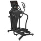 Black Spirit CES880 suspension elliptical with digital console displaying workout metrics, dual handles, and foot pedals on w