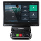 Spirit CR1000ENT recumbent bike console display showing Garmin fitness app interface with workout programs on black backgroun