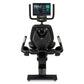 Spirit CR1000ENT recumbent exercise bike with black padded seat, dual handlebars, digital display console, and tablet holder 