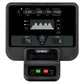 Spirit CR800 recumbent bike console displaying distance, calories, pulse, speed, watts, METs, and time metrics with RPM and l