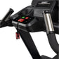 Spirit CT800 treadmill console with black frame, stainless steel handles, and digital display with red and green control butt