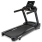 Black Spirit CT800 treadmill with digital display console, padded handles, and wide running deck on white background