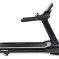 Spirit CT850 black treadmill with digital console and curved running belt, on white background