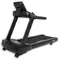 Spirit CT850 black commercial treadmill with digital console, wide running deck, and dual uprights on white background