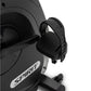 Black Spirit XBR25 recumbent exercise bike with pedal and foot rest visible on white background