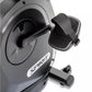 Spirit XBR55 recumbent bike with gray frame, black footrest, and adjustable seat, shown on white background