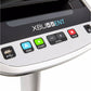XBU55ENT upright exercise bike control panel with USB port, fan, start, level, and stop buttons on white and black base