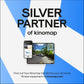 Kinomap Silver Partner badge with app screenshot on phone and tablet