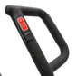 Black foam handlebar with red and black level control button panel on white background