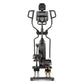 Black Spirit elliptical machine with digital console, padded handles, and foot pedals on white background