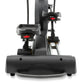 Black and gray Spirit XE395 elliptical machine with pedals, handlebar controls with red accents, and footrest on white backgr