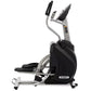 Spirit XS895 black and silver elliptical stepper trainer with dual handles and digital display console on white background