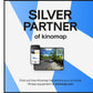 Kinomap Silver Partner badge with app screenshot on phone and tablet