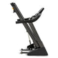 Black Spirit XT185 treadmill with incline capability, cushioned footrest, and digital display console on white background