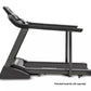Black Spirit XT185 treadmill with digital console, dual handrails, and wide running deck on white background