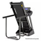Spirit XT285 black treadmill with digital console and handrails on white background