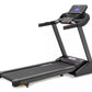 Black Spirit XT285 treadmill with digital console display, cushioned running deck, and dual handlebar grips on white backgrou