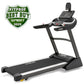 Black Spirit XT485 treadmill with digital display console, dual handlebars, and white stripe on running deck, Fitprof Best Bu