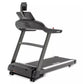 Spirit XT685 black treadmill with digital display console and handrails, on white background