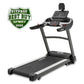 Spirit XT685 black treadmill with digital display console, padded running deck, and white accent stripe on white background
