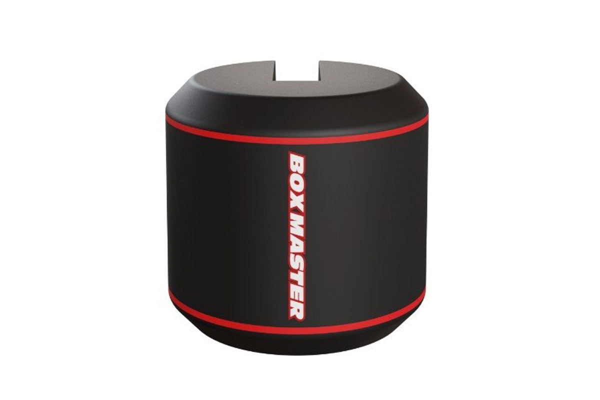 Black and red container with 'BoxMaster' branding