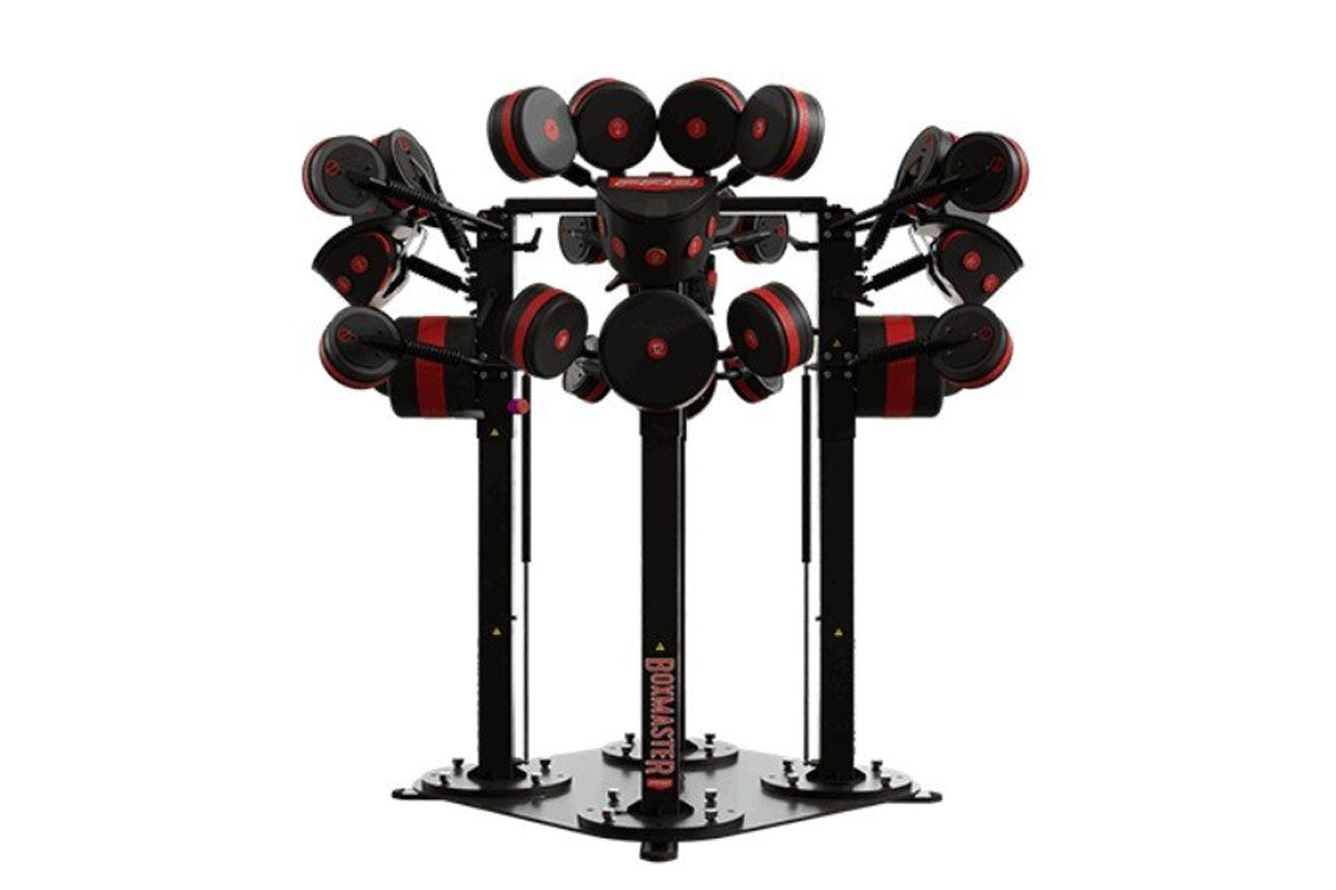 Black and red weight training machine