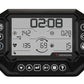 Black fitness equipment console with digital display showing time 02:09, watts 142, heart rate 195, RPM 69, miles 0.28, and c