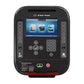 Star Trac 4CT elliptical cross trainer console with black frame, blue touchscreen display, numbered side buttons, and control