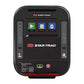 Black Star Trac 4CT elliptical cross trainer console with touchscreen display, numbered button controls, and red accents on w