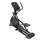 Black Star Trac elliptical cross trainer with digital display console, dual foot pedals, and curved handles on white backgrou