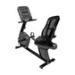 Star Trac 4RB recumbent stationary bike with black mesh backrest, digital touchscreen console, and gray base on white backgro