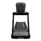 Black Star Trac 4TR treadmill with gray running belt, black frame, and digital display console on white background