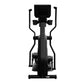 Black elliptical cross trainer with dual handles, digital display console, and foot pedals on white background