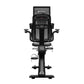 Star Trac 8RB black recumbent exercise bike with digital screen, mesh backrest, and foot pedals on white background