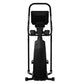 Black Star Trac rear drive elliptical machine with padded seat, handlebars, and foot pedals on white background