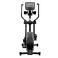 Black Star Trac 8RDE rear drive elliptical with digital display console and dual handlebars, on white background