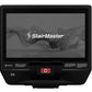 Black StairMaster elliptical machine with touchscreen display showing StairMaster logo, red power button, and warning label, 