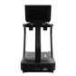 Black Star Trac 8TR treadmill with digital display screen, dual handrails, and wide running deck on white background
