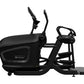 Black Star Trac VersaStrider elliptical machine with dual handlebars, curved footplate, and padded seat on white background